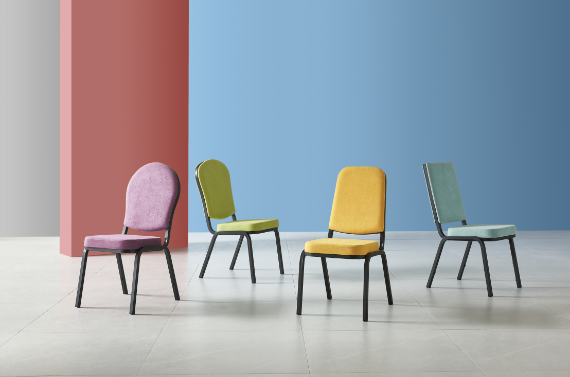 Metal Wood-Grain Chair